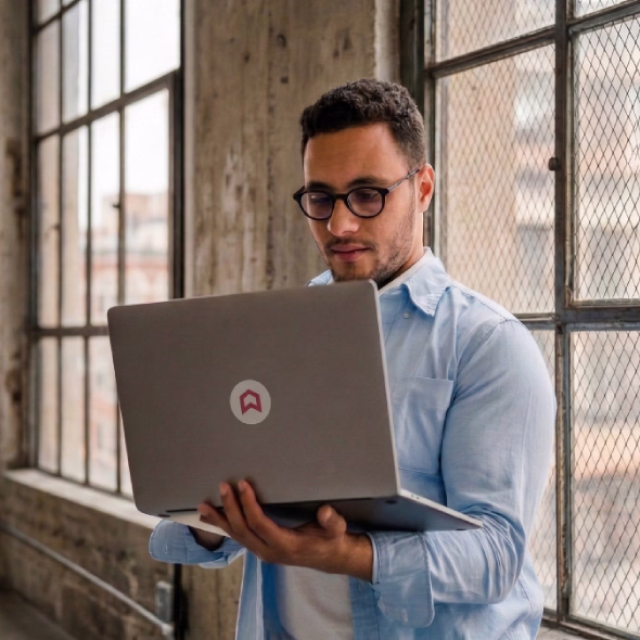 Agente inmobiliario gestionando su trabajo con Wolo