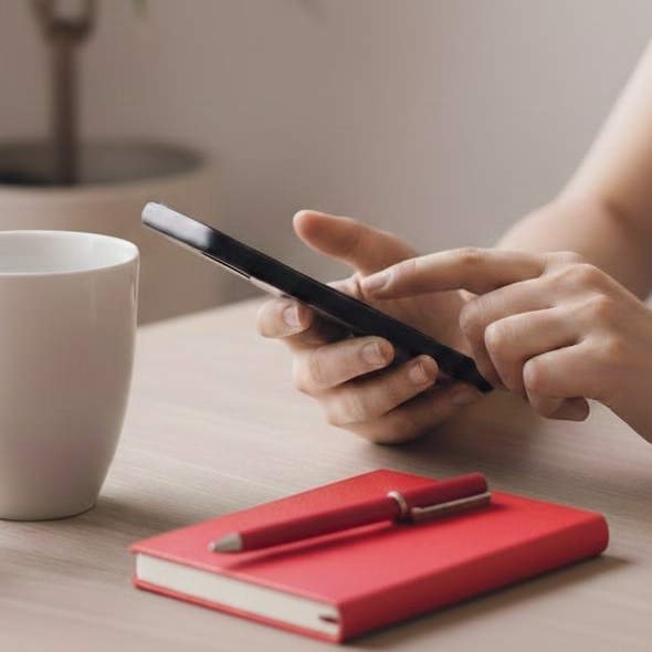 Persona consultando servicios inmobiliarios de Wolo