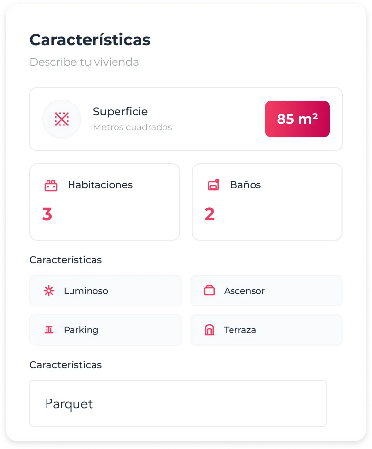 Introducir características de la vivienda
